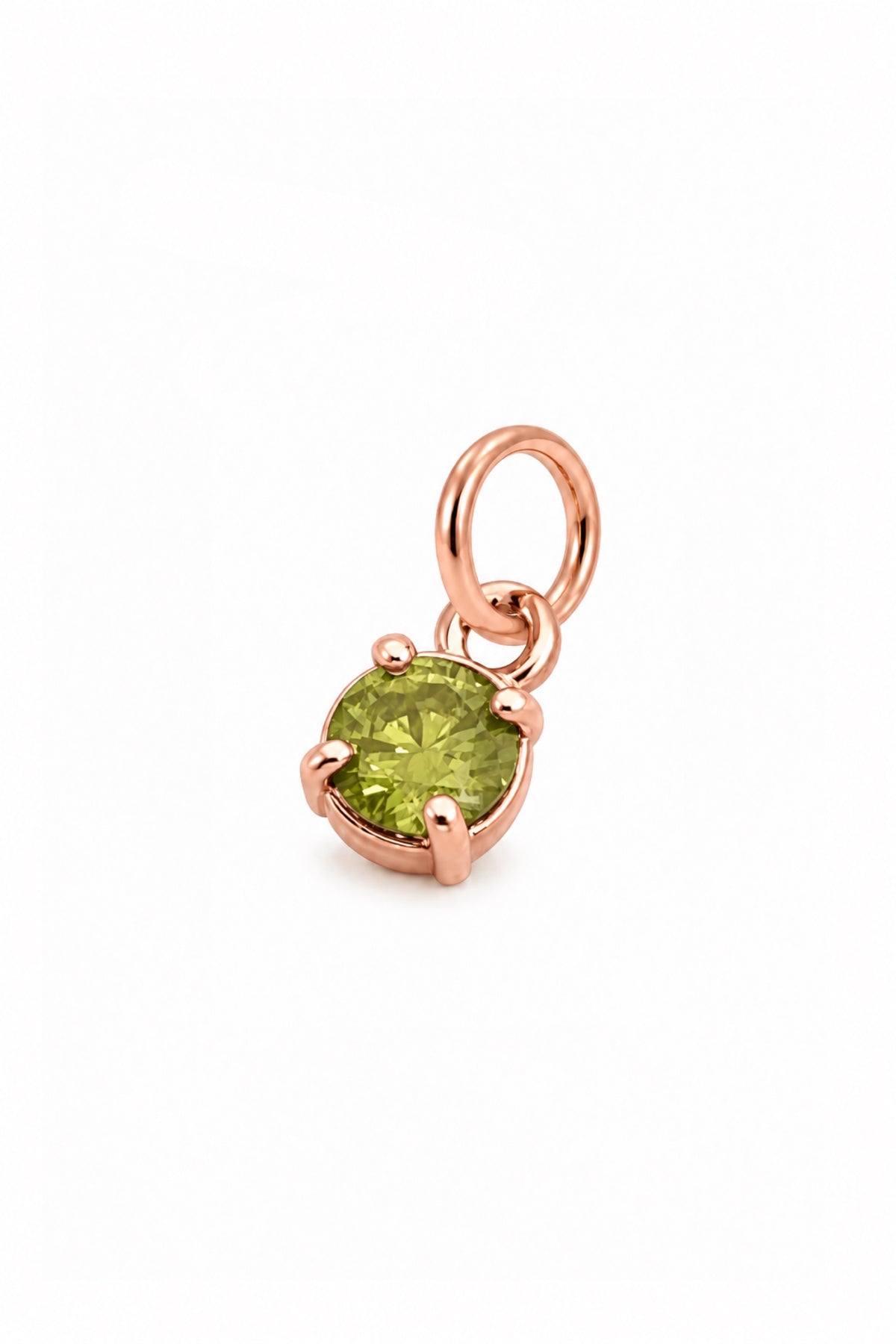 August four-claw birthstone charm pendant in 9ct Rose Gold