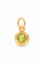 August birthstone charm pendant in 9ct Yellow Gold