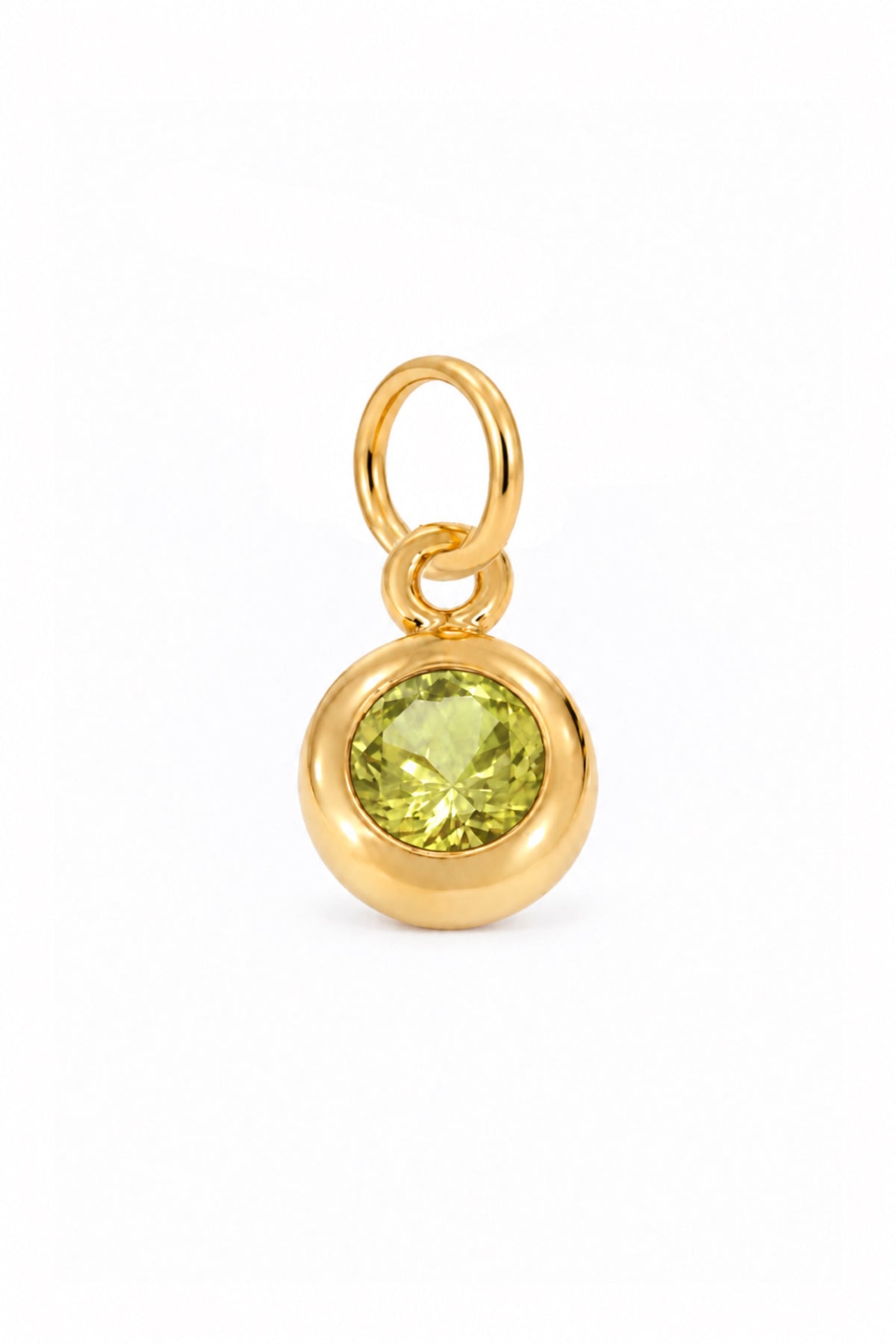 August birthstone charm pendant in 9ct Yellow Gold
