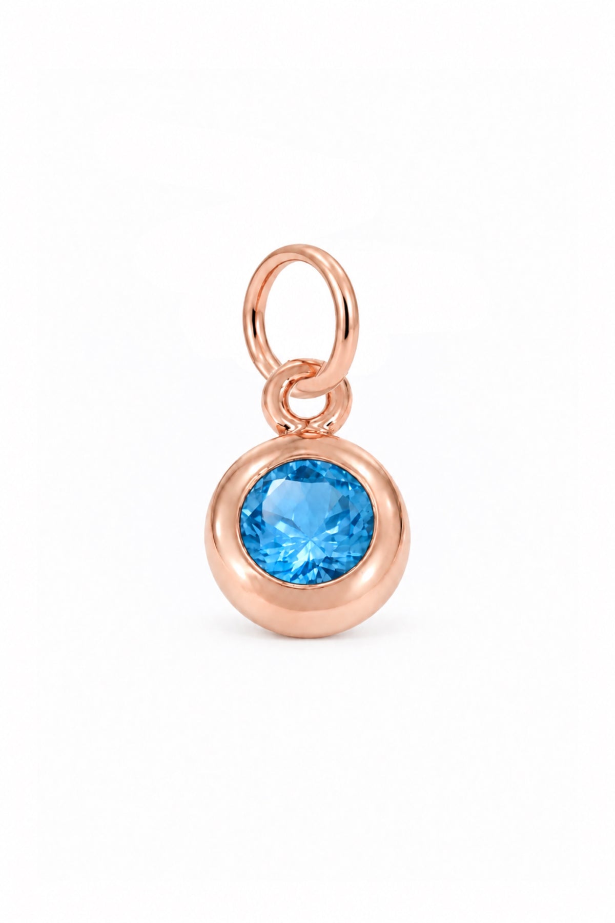 December birthstone charm pendant in 9ct Rose Gold