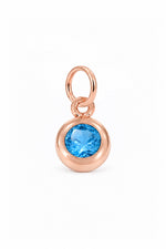 December birthstone charm pendant in 9ct Rose Gold