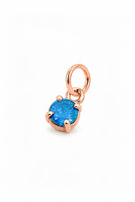 December four-claw birthstone charm pendant in 9ct Rose Gold