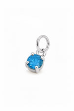 December four-claw birthstone charm pendant in Sterling Silver