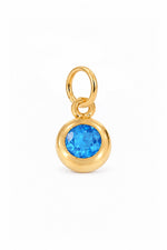December birthstone charm pendant in 9ct Yellow Gold