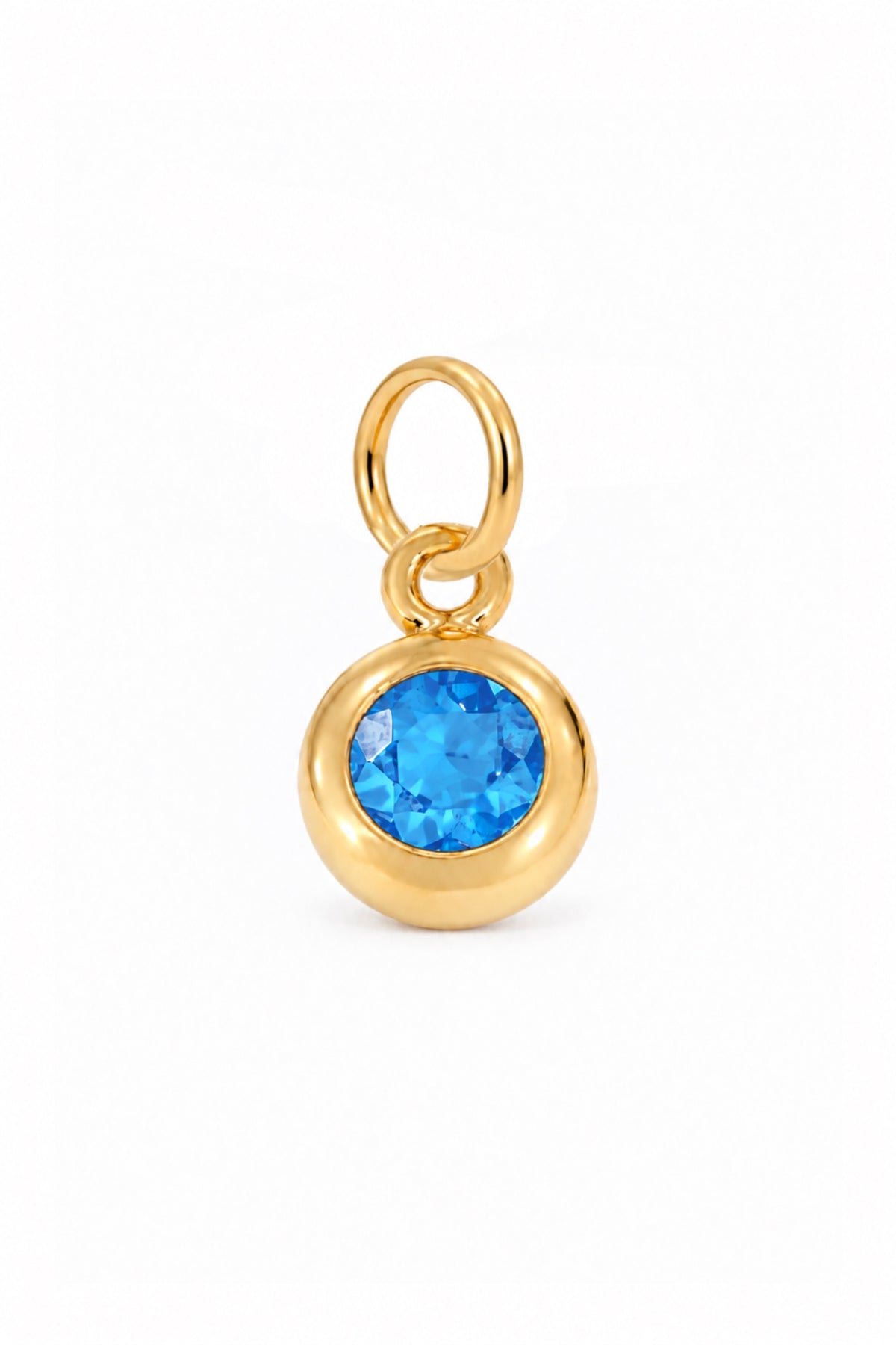 December birthstone charm pendant in 9ct Yellow Gold