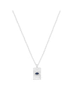Lucky protection evil eye tarot card charm necklace on a white background