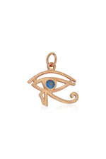 Egyptian Eye of Horus birthstone charm in 9ct rose gold on a white background