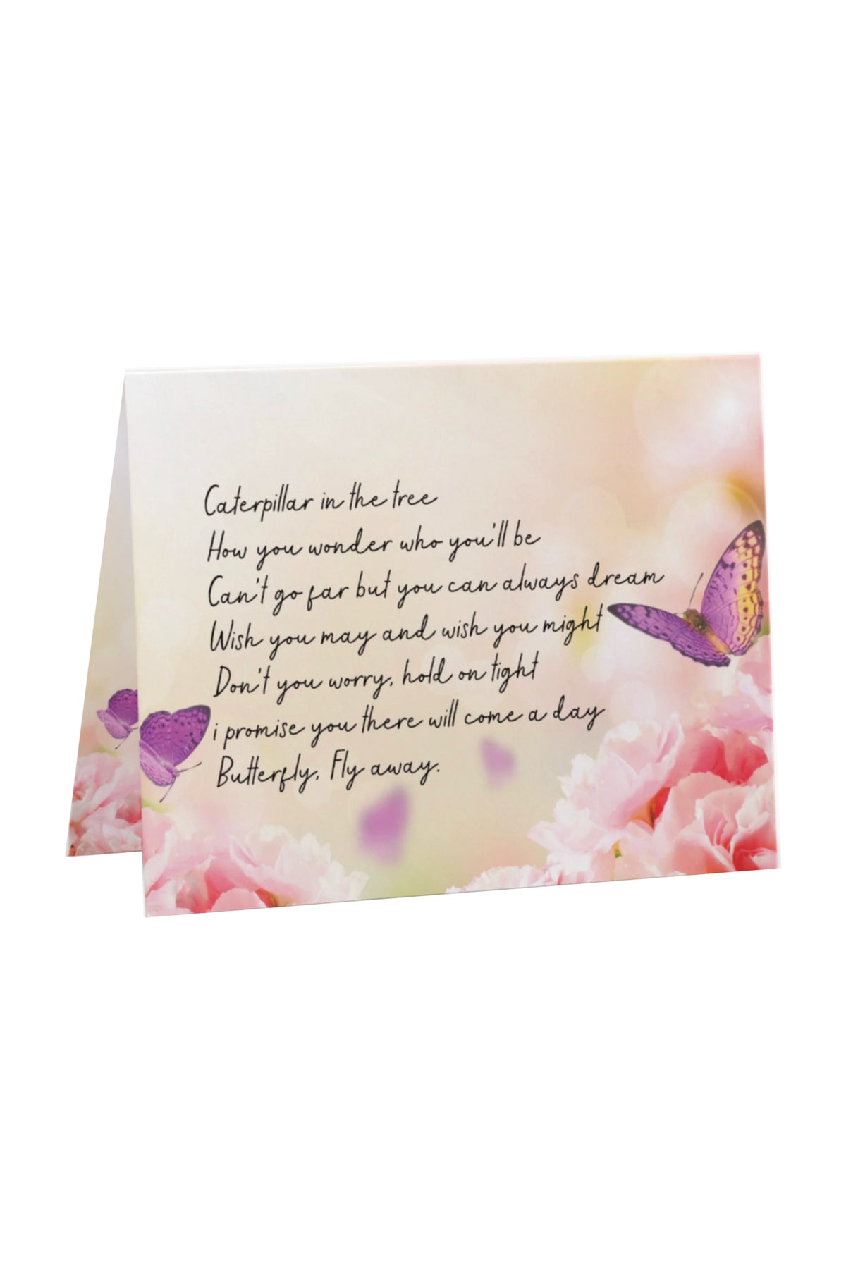 Greeting Gift Card Folded Caterpillar Butterfly