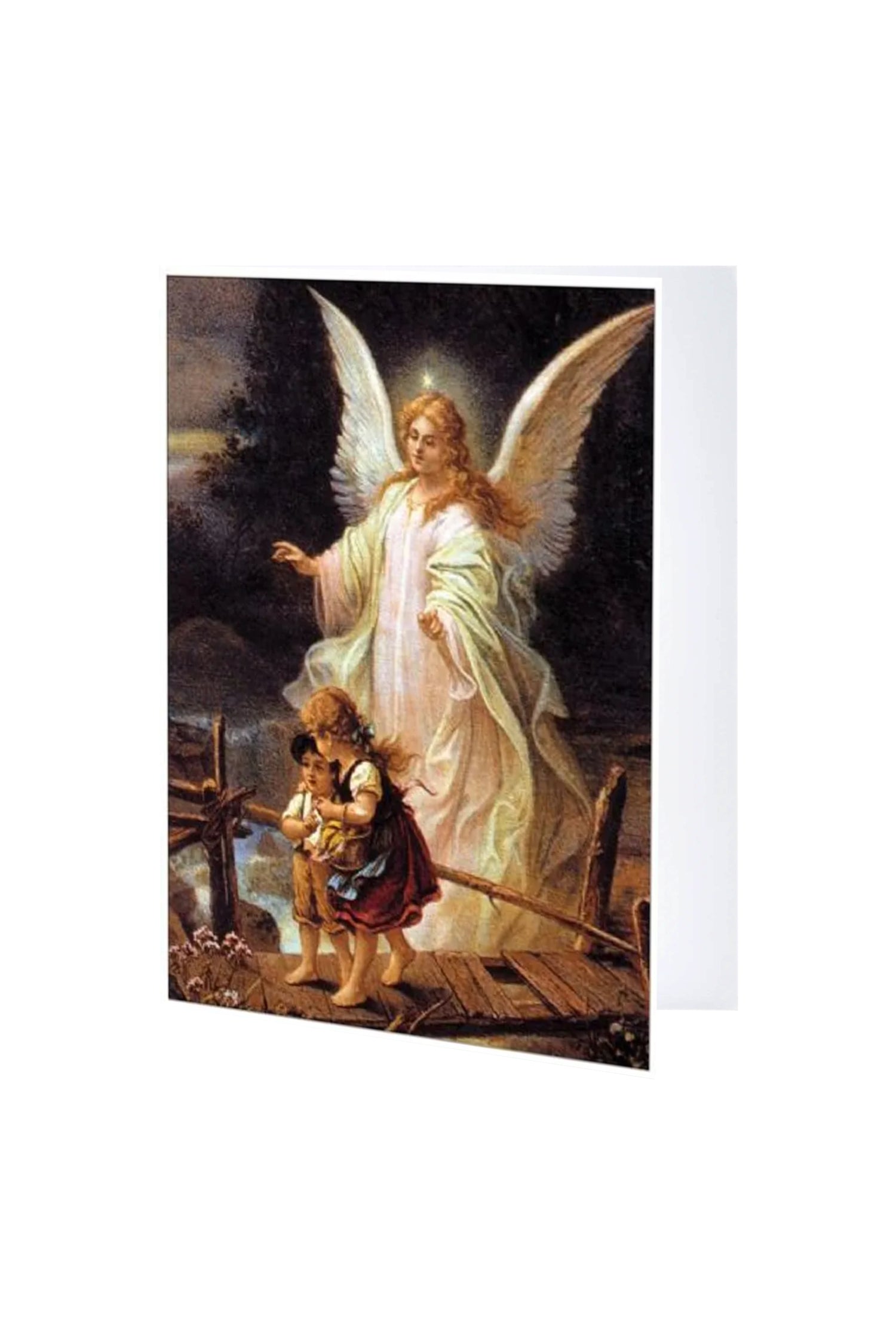 Free Gift Folded Guardian Angel Watching Over Children