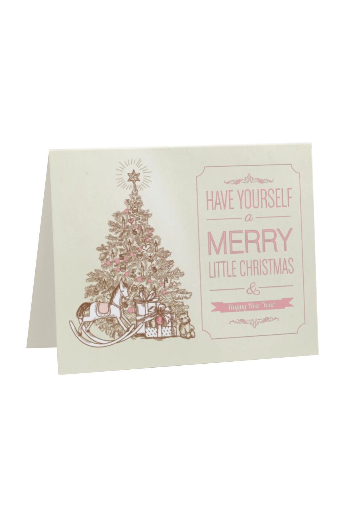 Greeting Gift Card Folded Merry Little Christmas