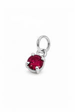 January four-claw birthstone charm pendant in Sterling Silver