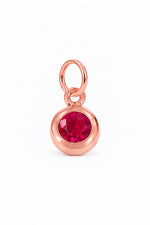 July birthstone charm pendant in 9ct Rose Gold