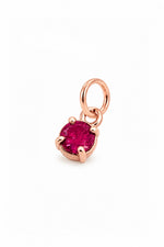 July four-claw birthstone charm pendant in 9ct Rose Gold
