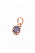 June four-claw birthstone charm pendant in 9ct Rose Gold