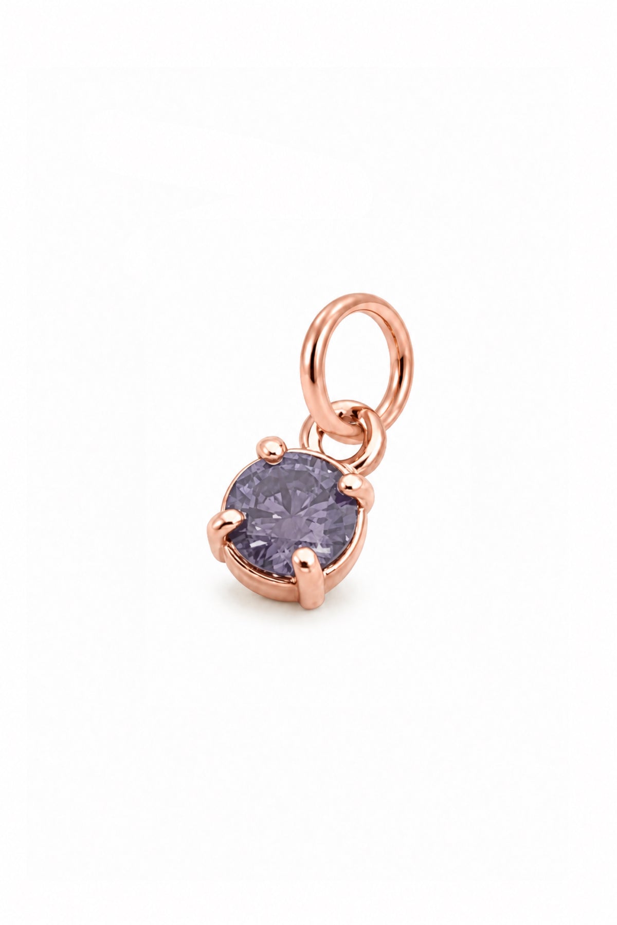 June four-claw birthstone charm pendant in 9ct Rose Gold