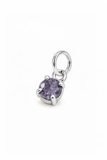 June four-claw birthstone charm pendant in Sterling Silver