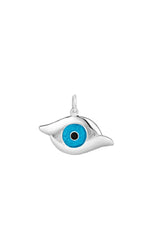 Large enamel evil eye clip-on charm pendant on a white background