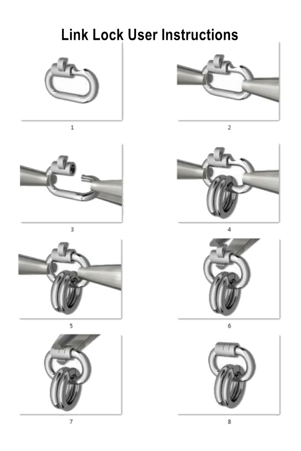 Link Lock Jump Ring Safe Charm Attaching in Sterling Silver