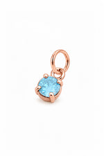 March four-claw birthstone charm pendant in 9ct Rose Gold