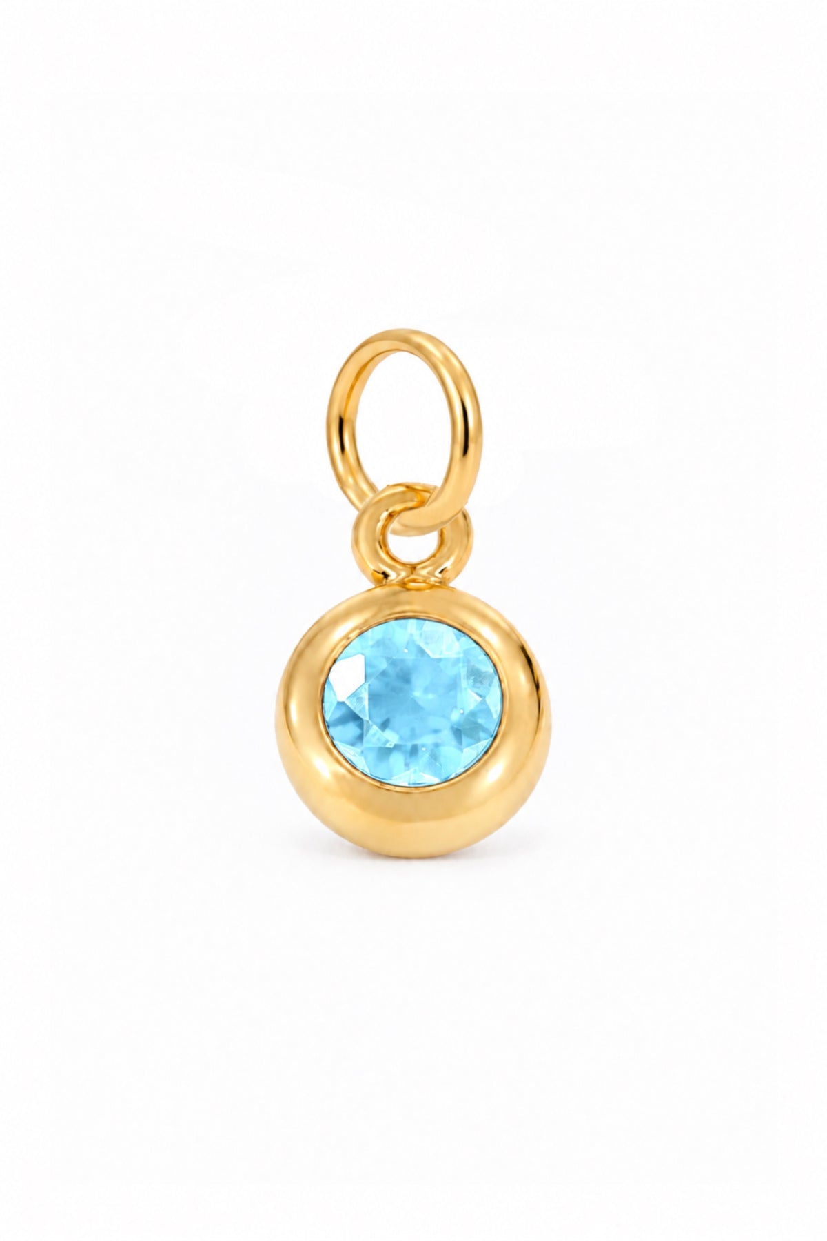 March birthstone charm pendant in 9ct Yellow Gold