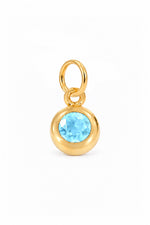 March birthstone charm pendant in 9ct Yellow Gold