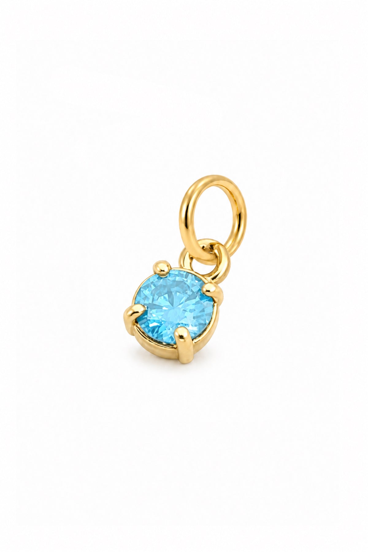 March four-claw birthstone charm pendant in 9ct Yellow Gold