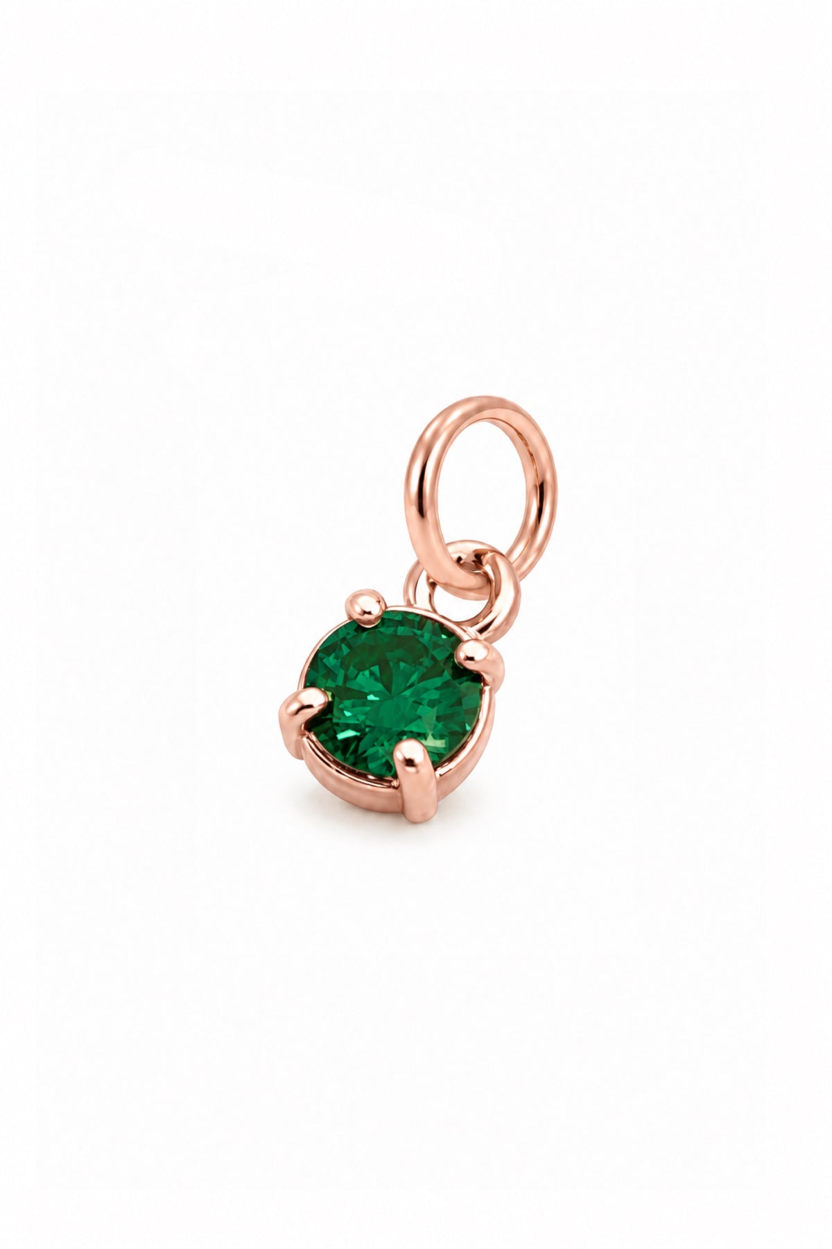 May four-claw birthstone charm pendant in 9ct Rose Gold