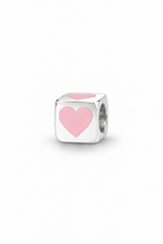 My Little Angel Babylinks 6mm Cube Heart sterling silver bead charm