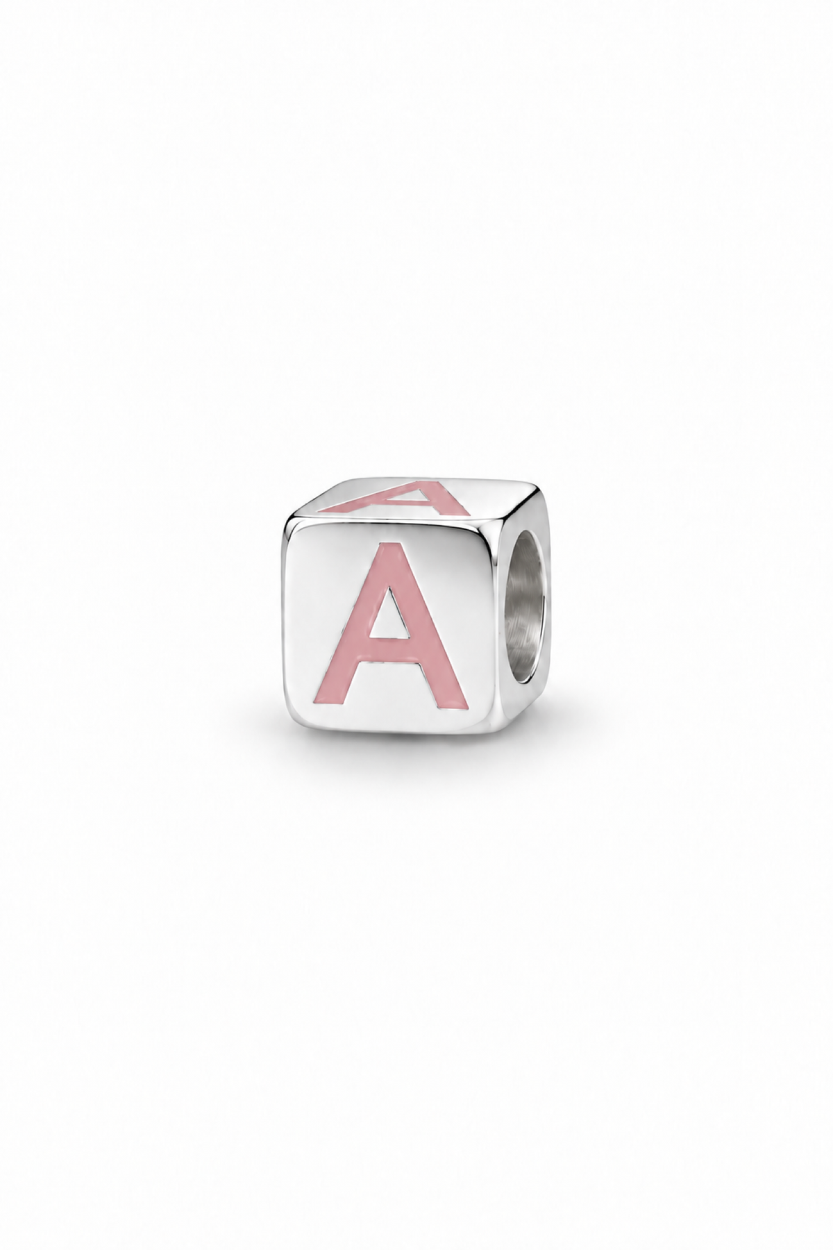 My Little Angel Babylinks Pink Letter A sterling silver bead charm