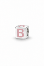 My Little Angel Babylinks Pink Letter B sterling silver bead charm