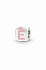 My Little Angel Babylinks Pink Letter E sterling silver bead charm
