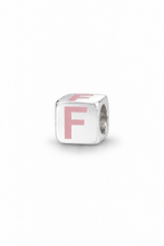 My Little Angel Babylinks Pink Letter F sterling silver bead charm