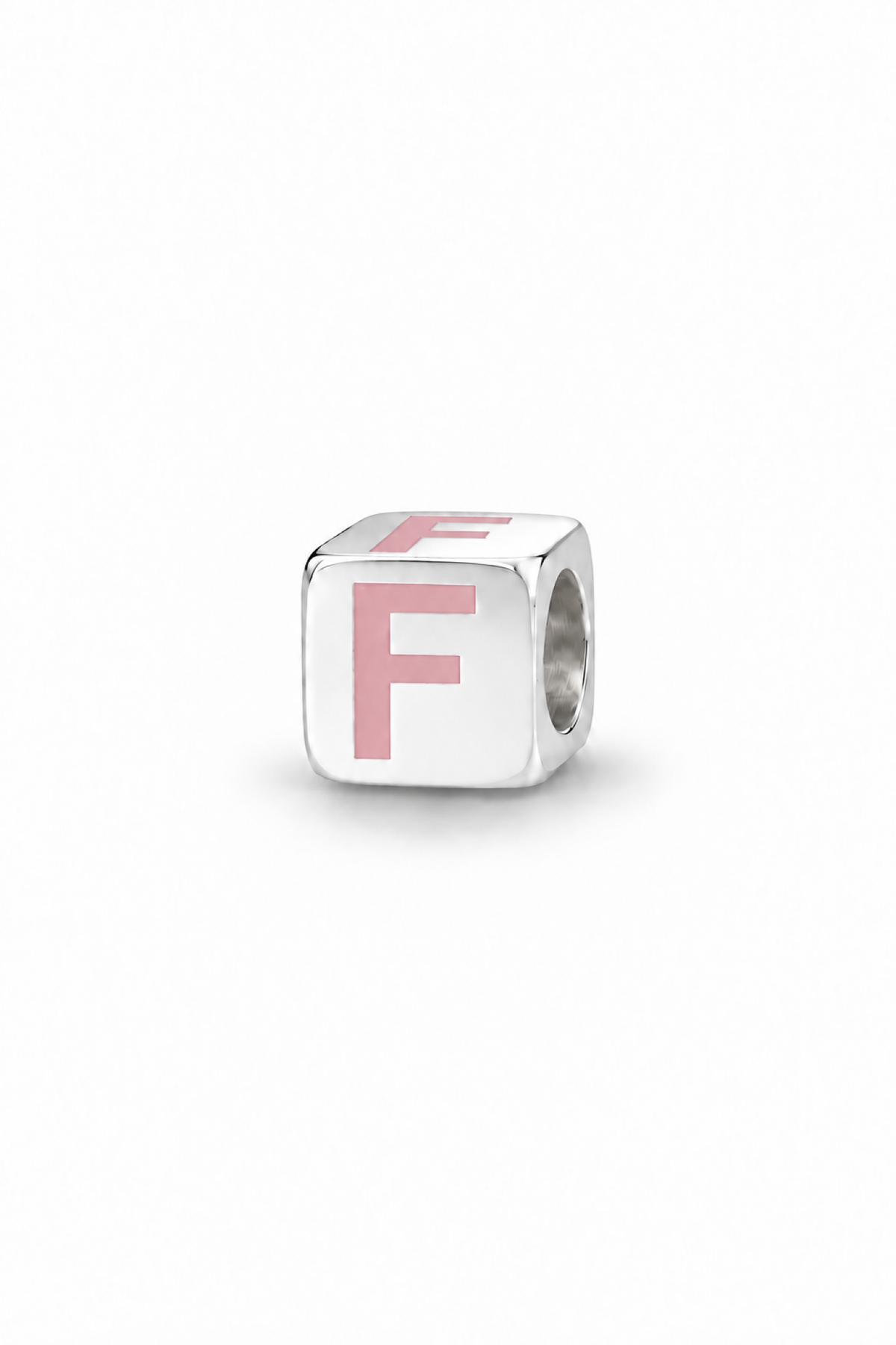 My Little Angel Babylinks Pink Letter F sterling silver bead charm