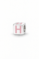 My Little Angel Babylinks Pink Letter H sterling silver bead charm