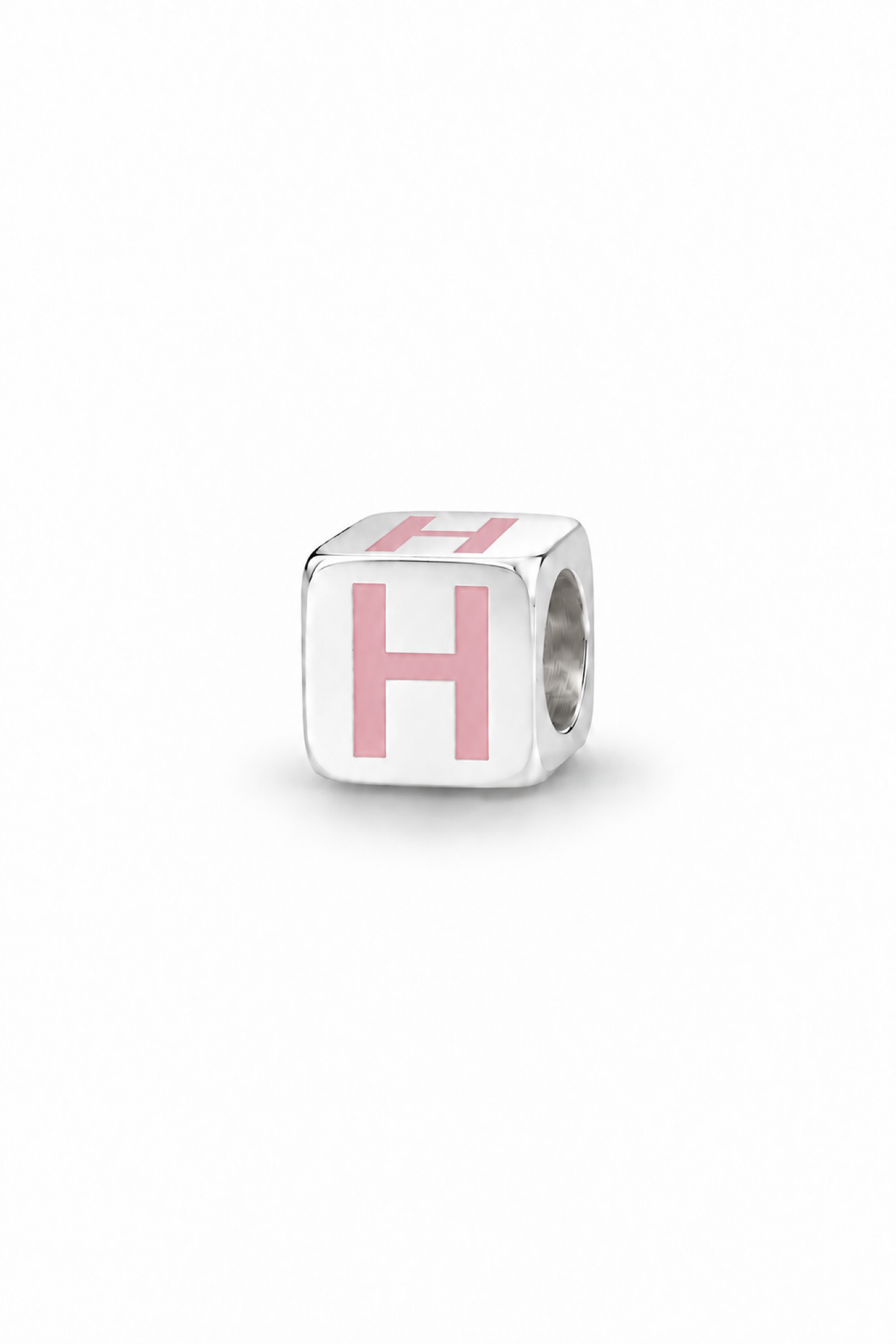 My Little Angel Babylinks Pink Letter H sterling silver bead charm