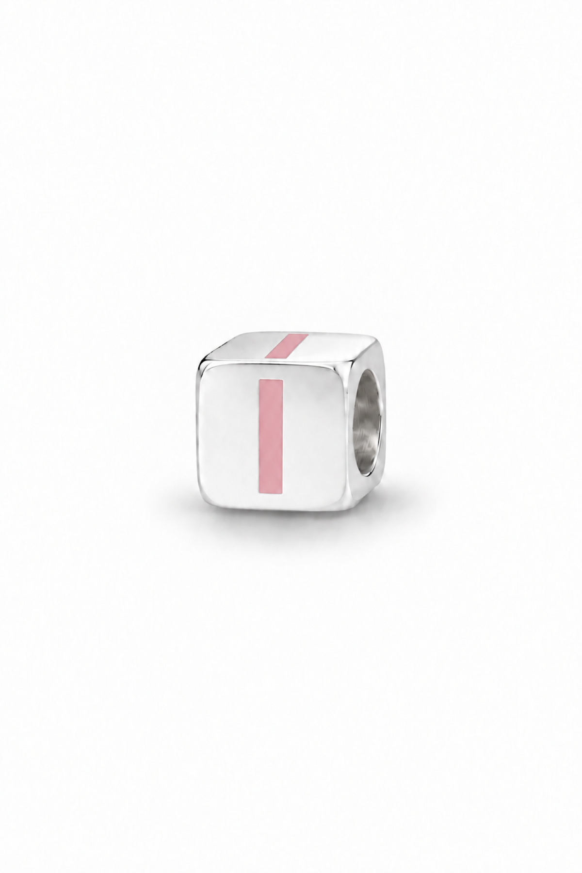 My Little Angel Babylinks Pink Letter I sterling silver bead charm