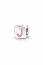 My Little Angel Babylinks Pink Letter J sterling silver bead charm