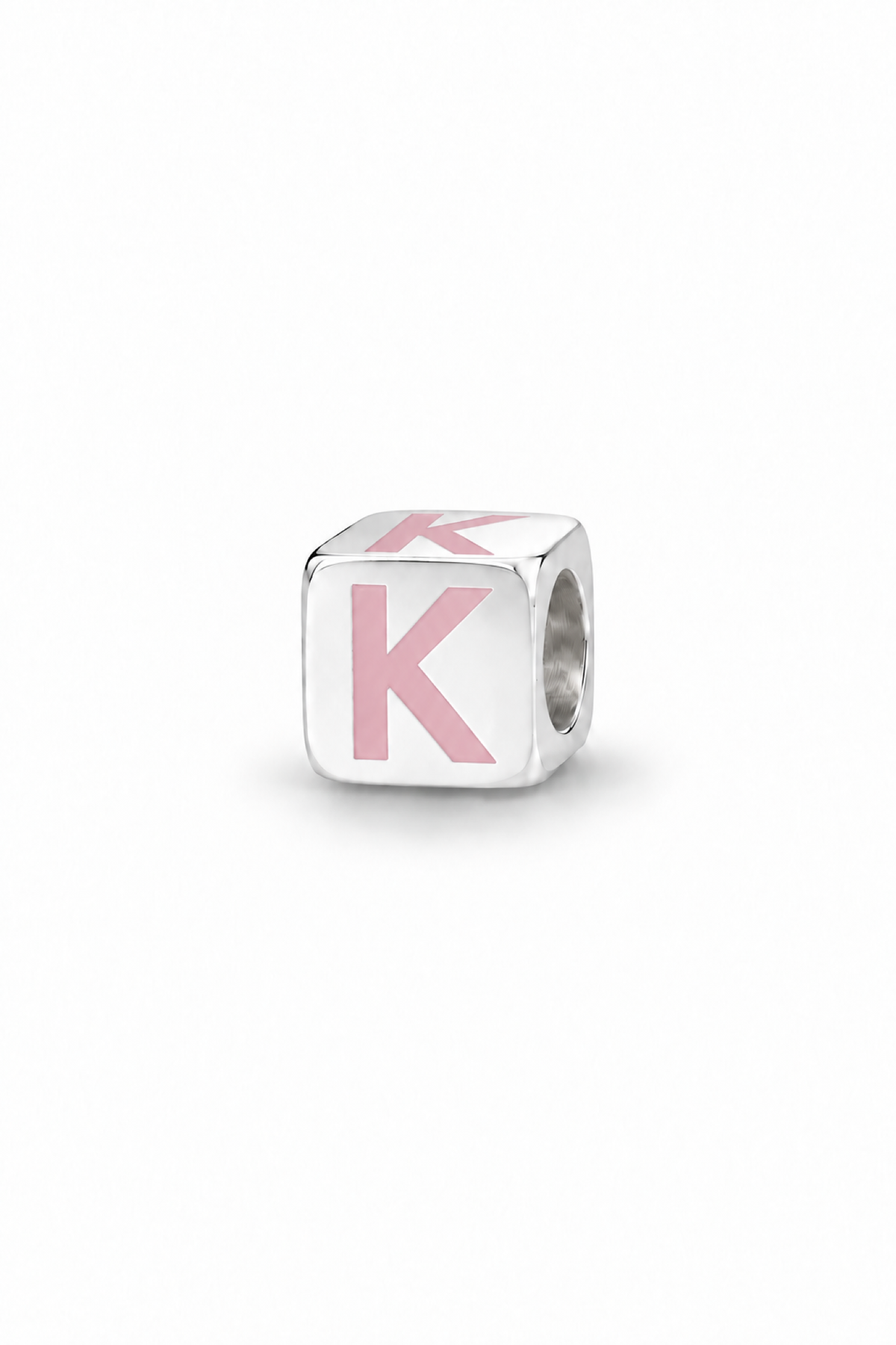 My Little Angel Babylinks Pink Letter K sterling silver bead charm