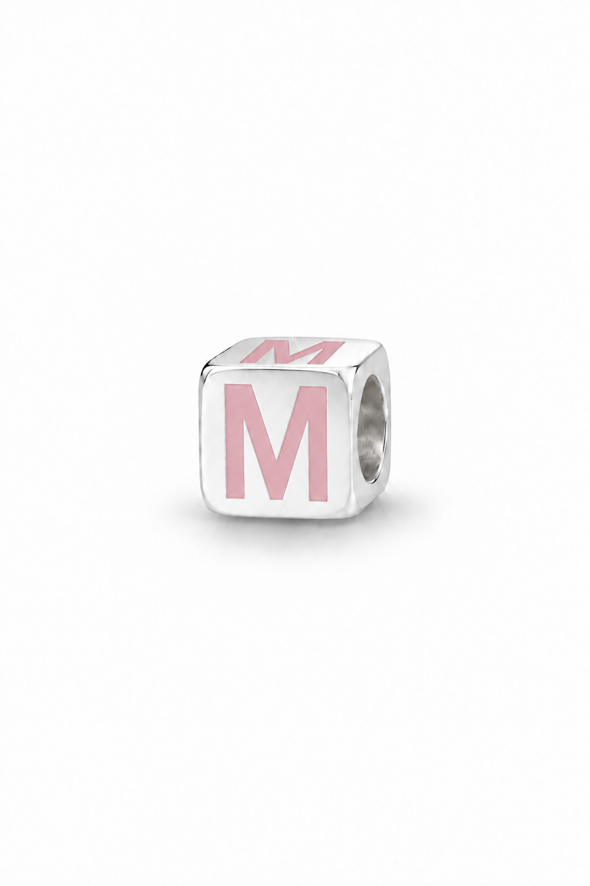 My Little Angel Babylinks Pink Letter M sterling silver bead charm