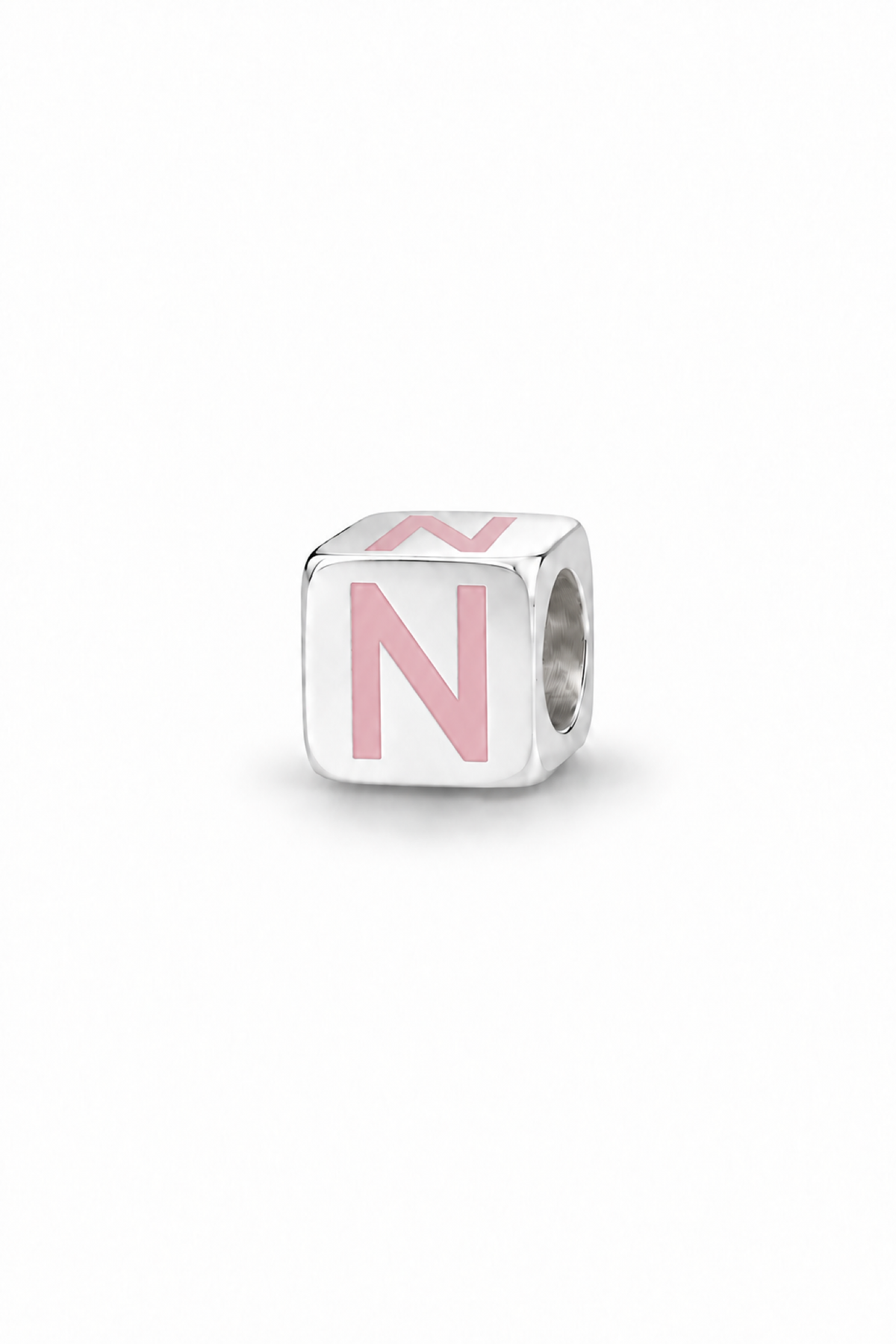 My Little Angel Babylinks Pink Letter N sterling silver bead charm