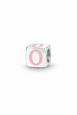 My Little Angel Babylinks Pink Letter O sterling silver bead charm