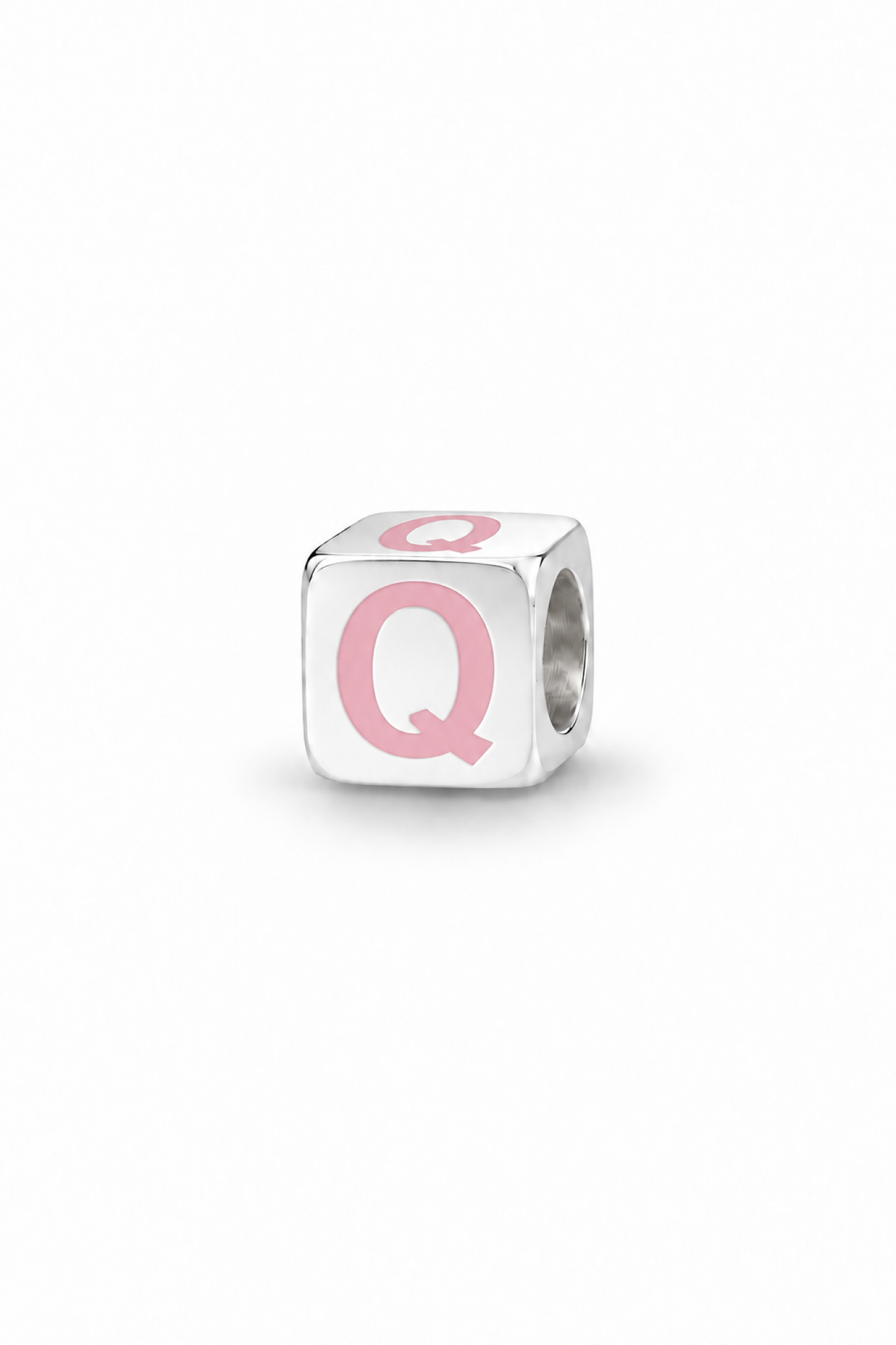 My Little Angel Babylinks Pink Letter Q sterling silver bead charm
