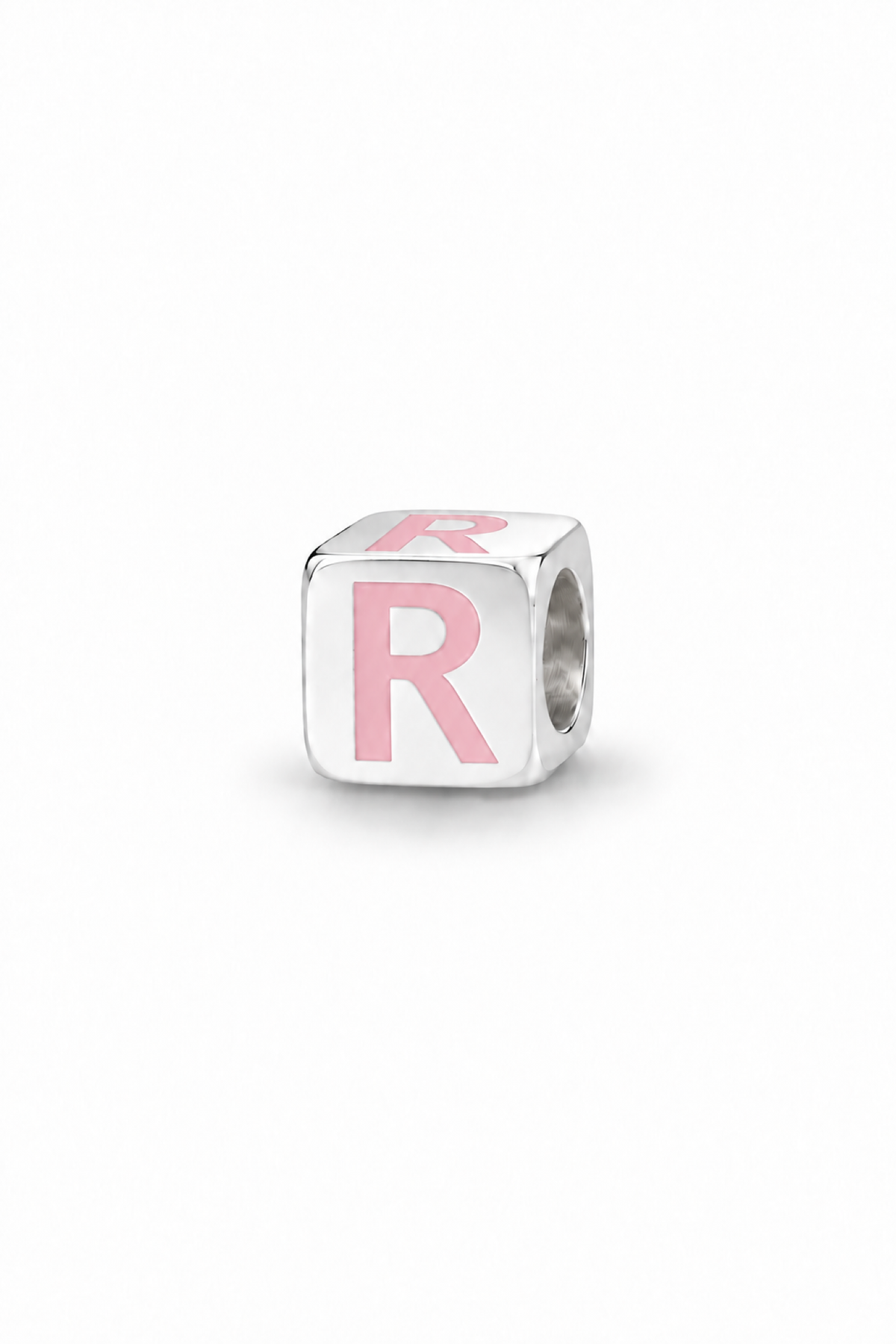 My Little Angel Babylinks Pink Letter R sterling silver bead charm