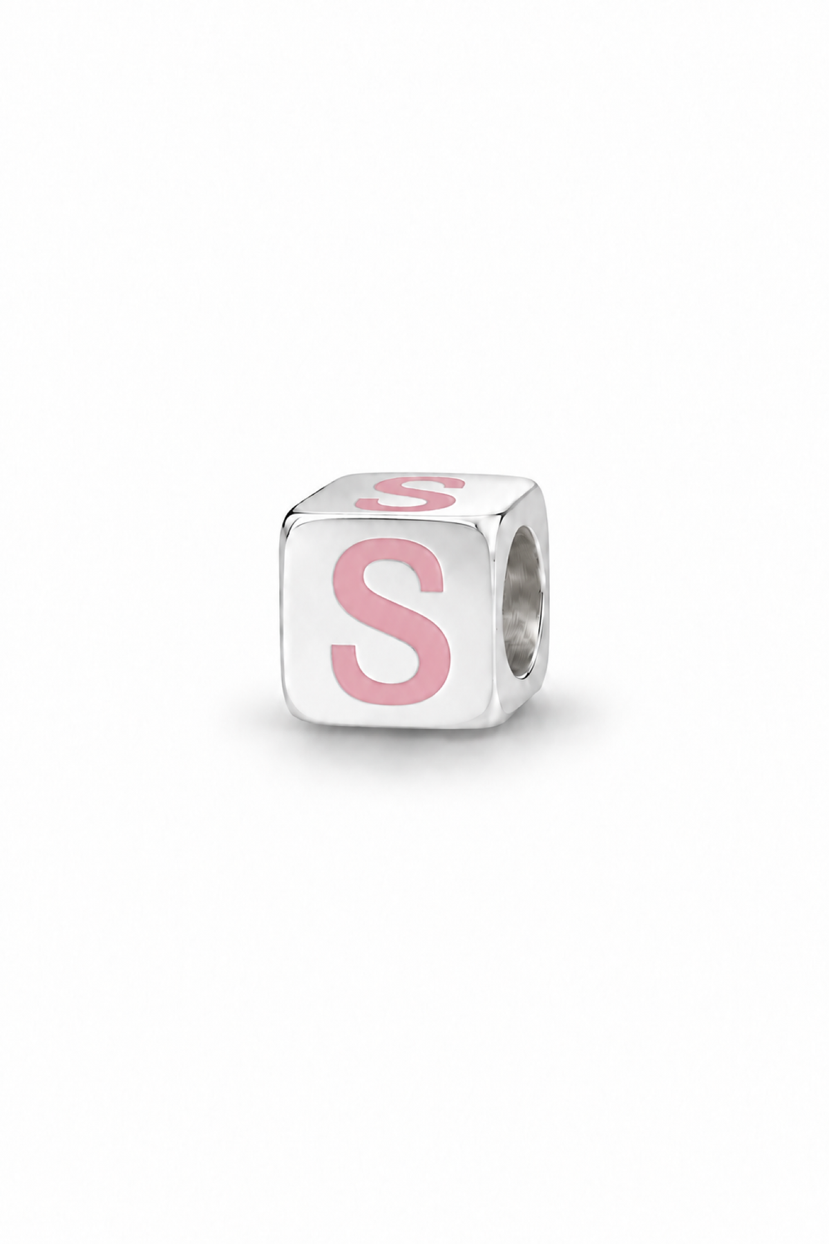My Little Angel Babylinks Pink Letter S sterling silver bead charm