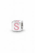 My Little Angel Babylinks Pink Letter S sterling silver bead charm