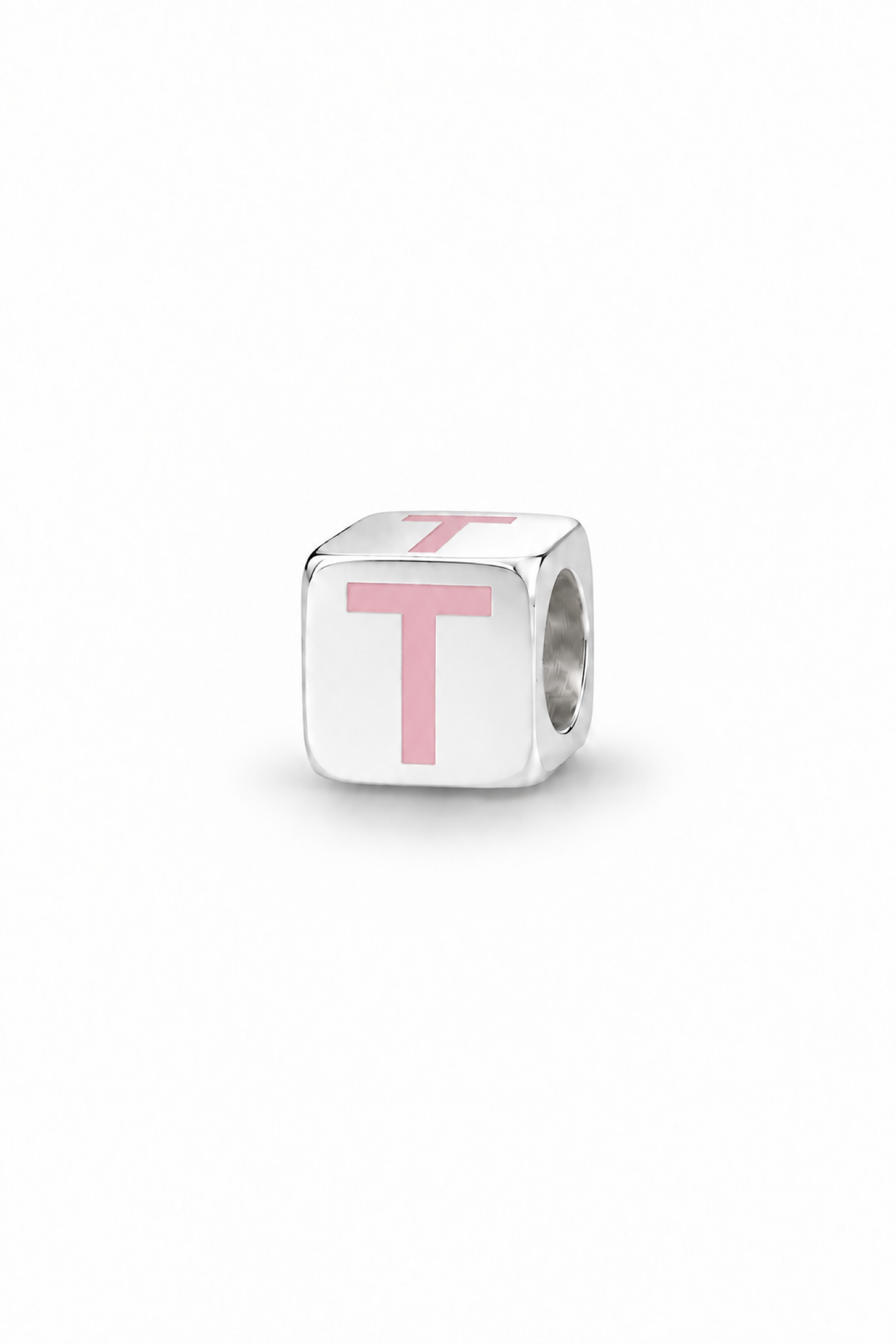 My Little Angel Babylinks Pink Letter T sterling silver bead charm