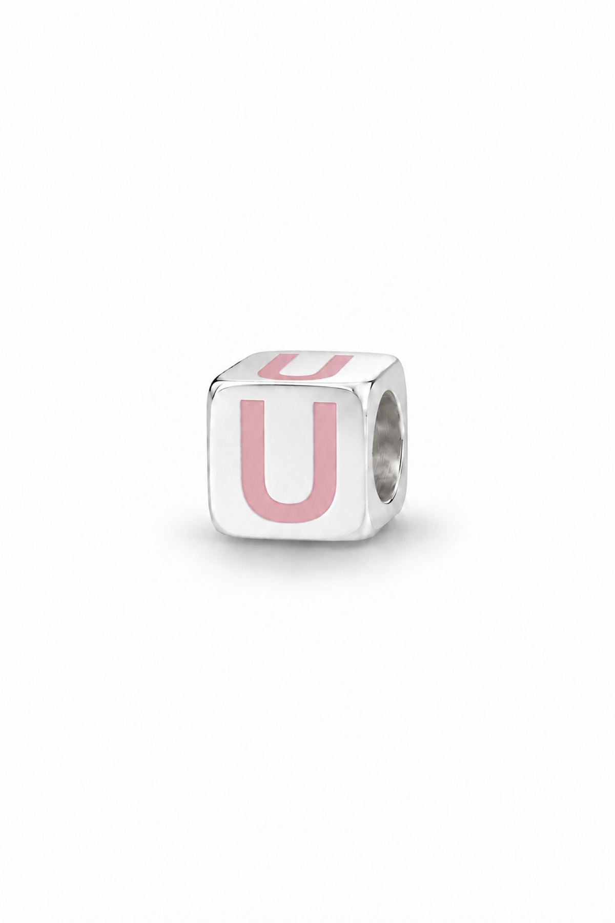 My Little Angel Babylinks Pink Letter U sterling silver bead charm