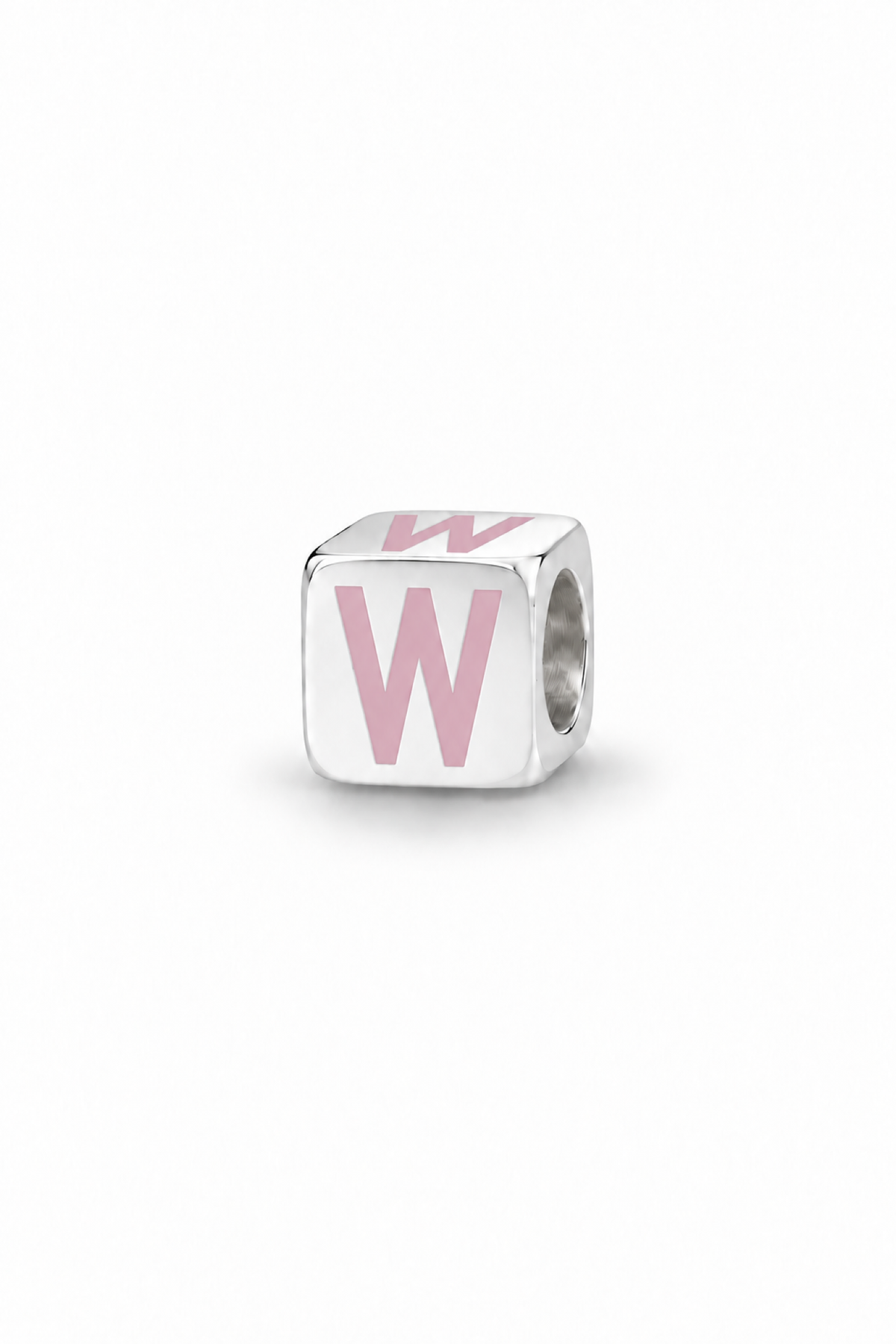 My Little Angel Babylinks Pink Letter W sterling silver bead charm