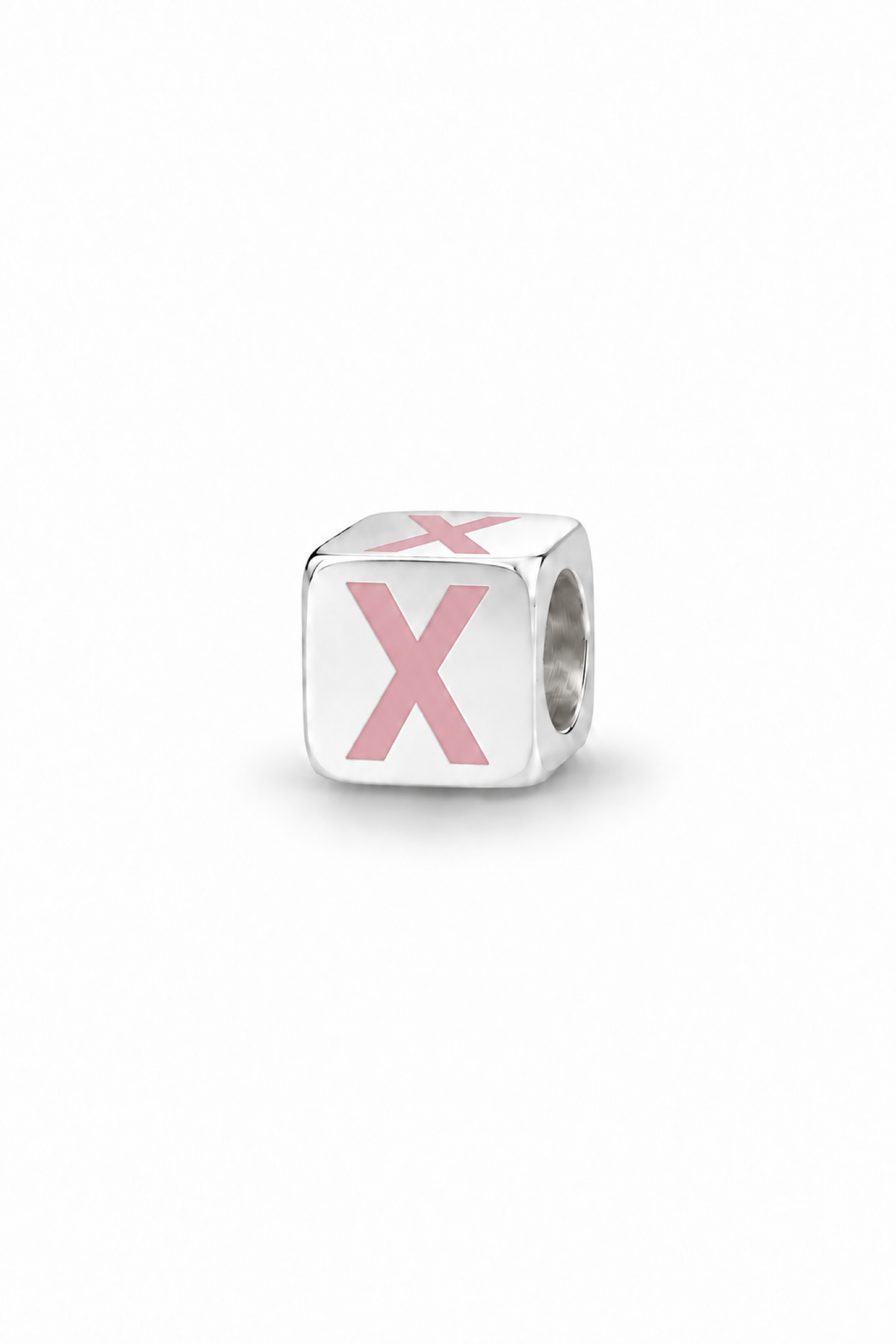 My Little Angel Babylinks Pink Letter X sterling silver bead charm