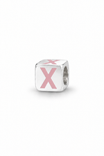 My Little Angel Babylinks Pink Letter X sterling silver bead charm